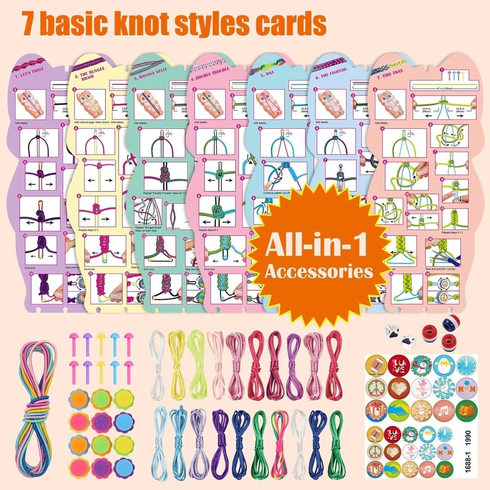 Braiding Friendship Bracelet Kit DIY Jewelry Making Kit for Kids Crafts Set NEW - Picture 11 of 11